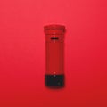 Retro post box on red background - Top view minimal design Royalty Free Stock Photo