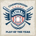 Retro poster for baseball club. Sport emblem in vector style