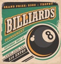 Retro poster design for billiards tournament