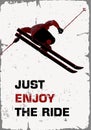 Retro poster. Skier flying