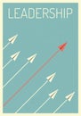 retro poster stile. business finance. Leadership concept, red paper planes flying in sky. manages financial gr