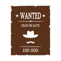 Retro poster Wanted offender for reward. portrait of the killer. flat vector illustration Royalty Free Stock Photo