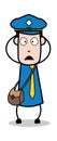 Shocked Face Expression - Postman Cartoon Courier Guy Vector Illustration Royalty Free Stock Photo