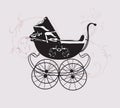 Retro pram Royalty Free Stock Photo