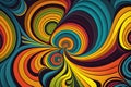 Retro psychedelic background in color sheme 70s, 80s, 90s. For different original design. Generetive AI