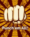 Retro Punching Fist Poster