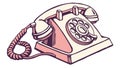 Retro Push-Button Phone, Classic Landline Era, vector design Generative AI Royalty Free Stock Photo