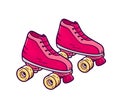 Retro quad roller skates. Vector icon