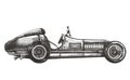 Retro racing car on a white background. sketch