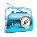 Retro radio blue