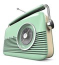 Retro radio with carrying handle