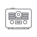Retro radio icon, linear isolated illustration, thin line vector, web design sign, outline concept symbol with editable Royalty Free Stock Photo