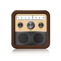 Retro Radio Icon on white background Royalty Free Stock Photo