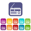 Retro radio icons set Royalty Free Stock Photo