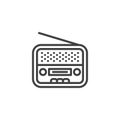 Retro radio line icon