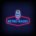 Retro Radio Logo Neon Signs Style Text Vector Royalty Free Stock Photo