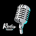 Retro radio microphone logo sign icon vector illustration Royalty Free Stock Photo