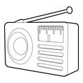 Retro radio receiver icon, isometric 3d style Royalty Free Stock Photo