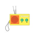 Retro radio, transistor. Flat design world radio day.