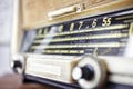 Retro radio tuner close up