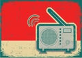 Retro radio.Vector grunge poster