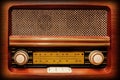 Retro radio in wooden case. Royalty Free Stock Photo