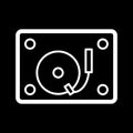 Retro radiogramophone icon. Old musical device vector illustration. Radio stereo system with recorder and record player