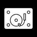 Retro radiogramophone icon. Old musical device vector illustration. Radio stereo system with recorder and record player