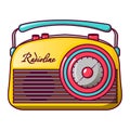 Retro radioline icon, cartoon style Royalty Free Stock Photo