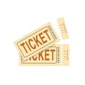 Retro raffle tear off admit ticket simple icon. Vector torn pair of admission coupon. isolated graphic illustration. Tear away Royalty Free Stock Photo