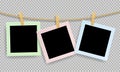 Color pastel of Retro realistic photo frame with paper