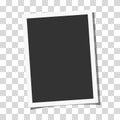 Retro realistic vector photo frame with side ratios 3:2 placed vertically on transparent background. Template photo design Royalty Free Stock Photo