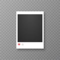 Retro realistic vector photo frame or social media template. Placed on transparent background vector illustration.