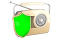 Retro receiver with shield, 3D rendering