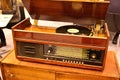 Retro record player made in the USSR Royalty Free Stock Photo