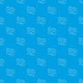 Retro recorder pattern vector seamless blue