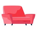 Retro red colored armchair. Living room furniture design concept modern home interior element Royalty Free Stock Photo