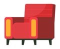 Retro red colored armchair. Living room furniture design concept modern home interior element Royalty Free Stock Photo