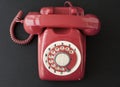 Retro red desktop telephone Royalty Free Stock Photo