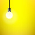 Retro idea light bulb yellow transparent Royalty Free Stock Photo