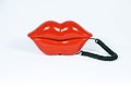 Retro Red Lip Phone Front Royalty Free Stock Photo