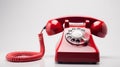 retro Red phone, isolated on white Royalty Free Stock Photo