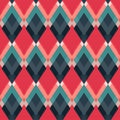 Retro red rhombus seamless pattern