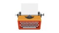 Retro Red Typewriter Old-Fashioned Writing Machine, vector design Generative AI Royalty Free Stock Photo
