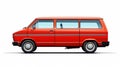 Retro Red Van On White Background - Creative Commons Attribution Royalty Free Stock Photo