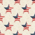 Retro red, white and blue USA flag stars pattern background that is seamless Royalty Free Stock Photo