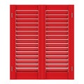 Retro Red Wooden Window with Sutters Jalousie. 3d Rendering