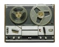 Retro reel tape recorder on a white background Royalty Free Stock Photo