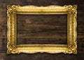 Retro Revival Old Gold Rustic Picture Frame Royalty Free Stock Photo