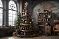 Retro Revival: Steampunk Christmas Tree Melds Old-World Charm with Modern Festivity